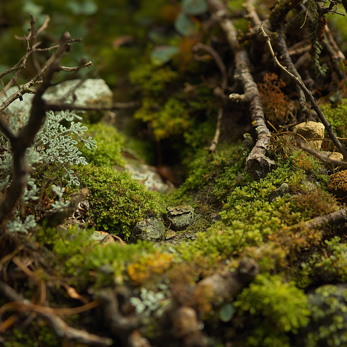 How to Create a Fairy Garden with Lichen, Moss & Moss-Covered Branches